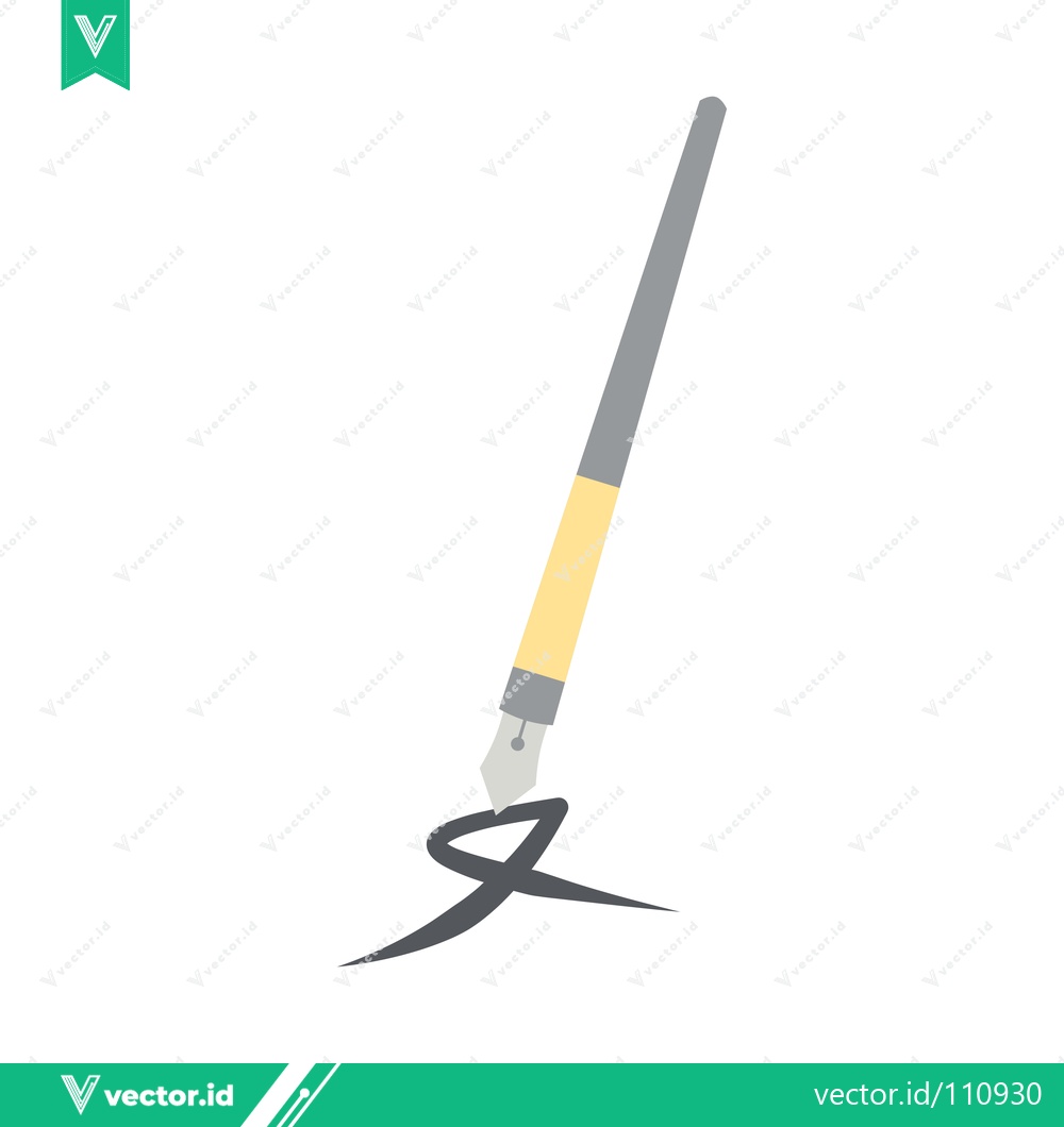 Premium Vector dari A paintbrush creating a black stroke on a white background