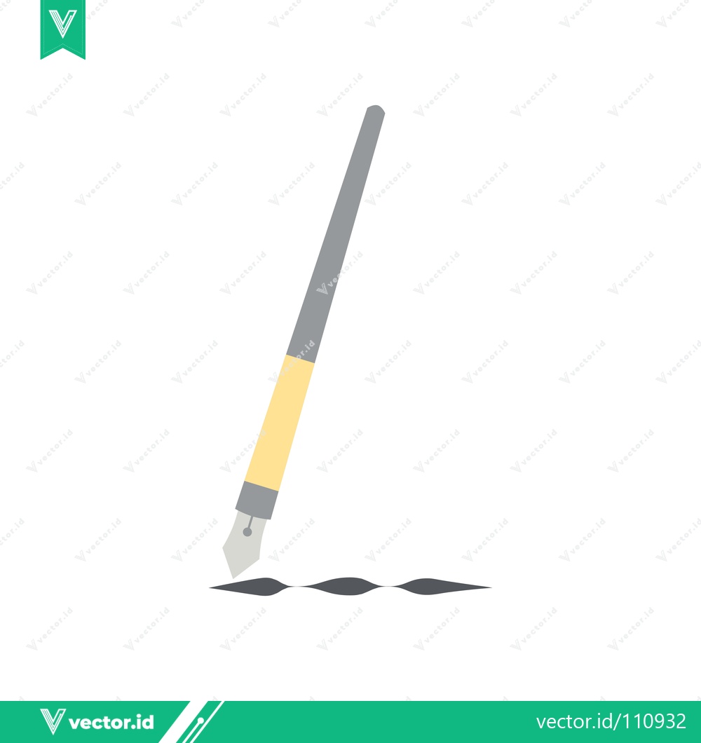 Premium Vector of Calligraphy Pen Drawing Abstract Shapes on White Background