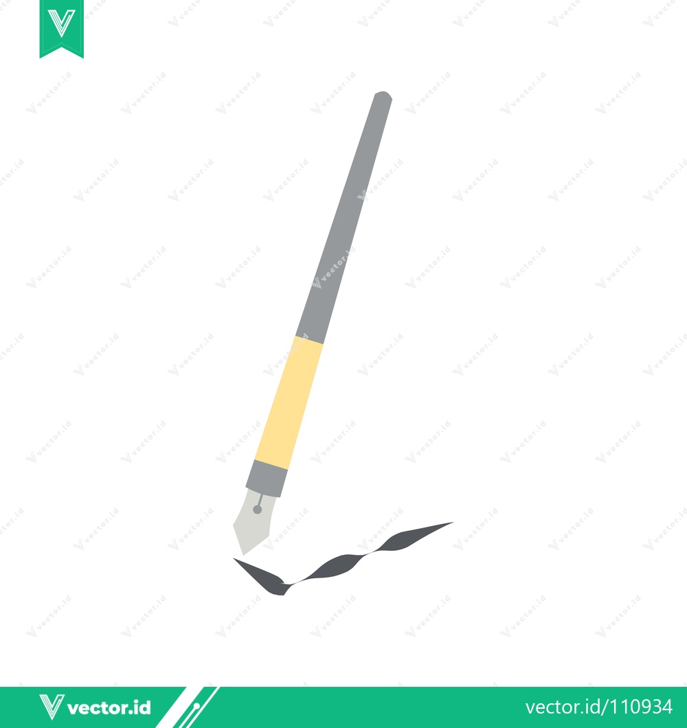 Premium Vector of Elegant Fountain Pen Drawing a Wavy Line