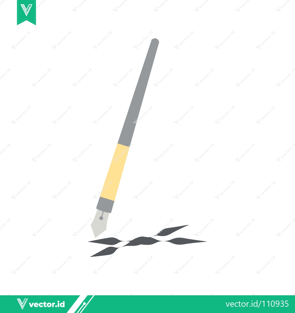 Premium Vector of Elegant Fountain Pen Creating Artistic Ink Strokes on White Background