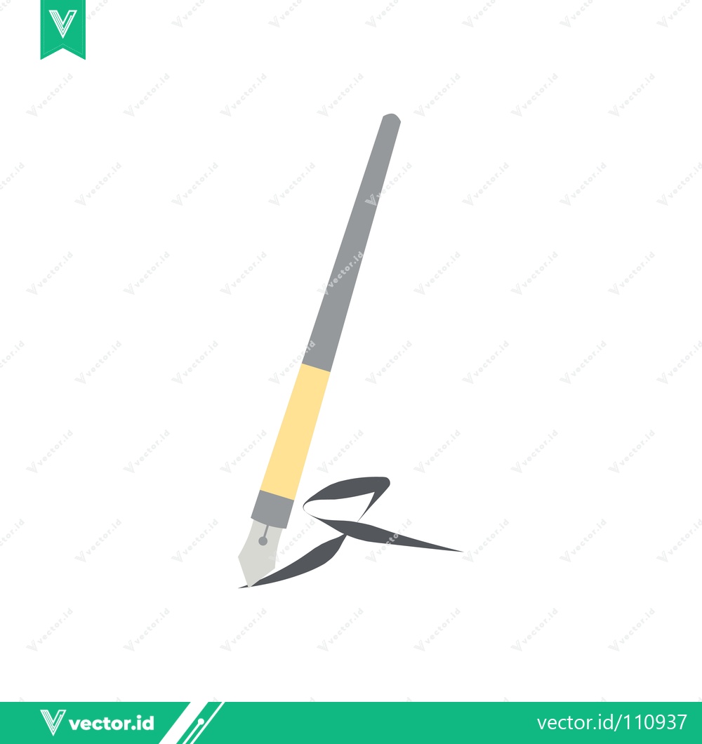 Premium Vector dari Elegant Calligraphy Pen Creating Artistic Ink Strokes on White Background