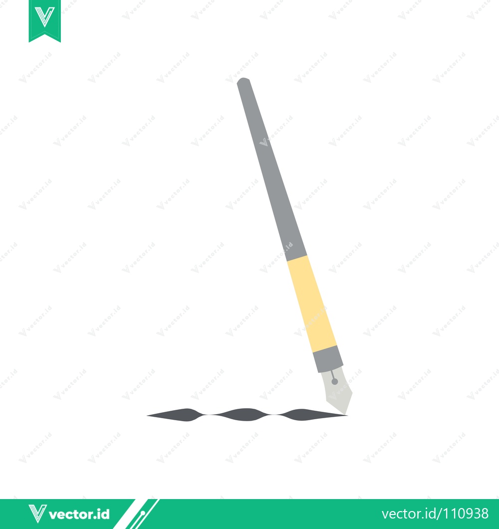 Premium Vector dari Elegant Fountain Pen Creating Artistic Ink Strokes on White Background
