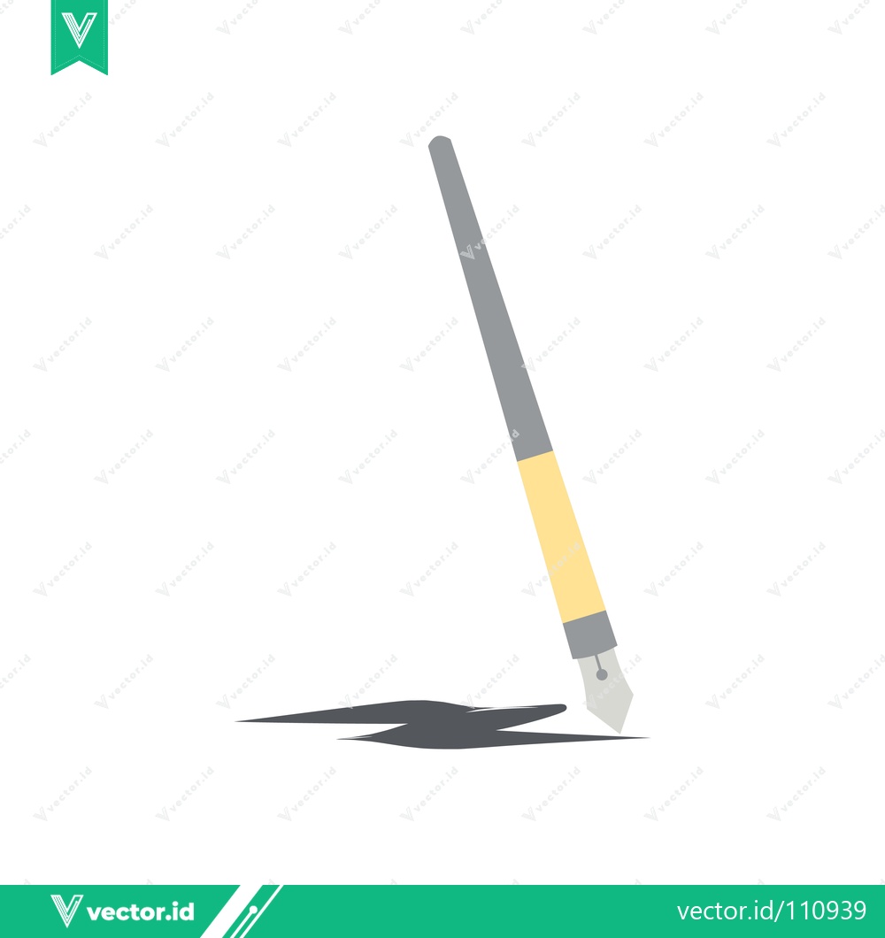 Premium Vector dari Stylized Illustration of a Fountain Pen Drawing a Shadow