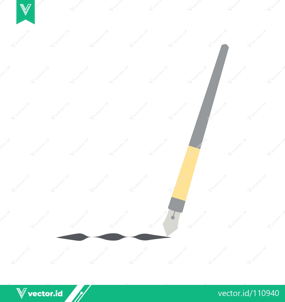 Premium Vector of Elegant Fountain Pen Drawing a Decorative Line on White Background