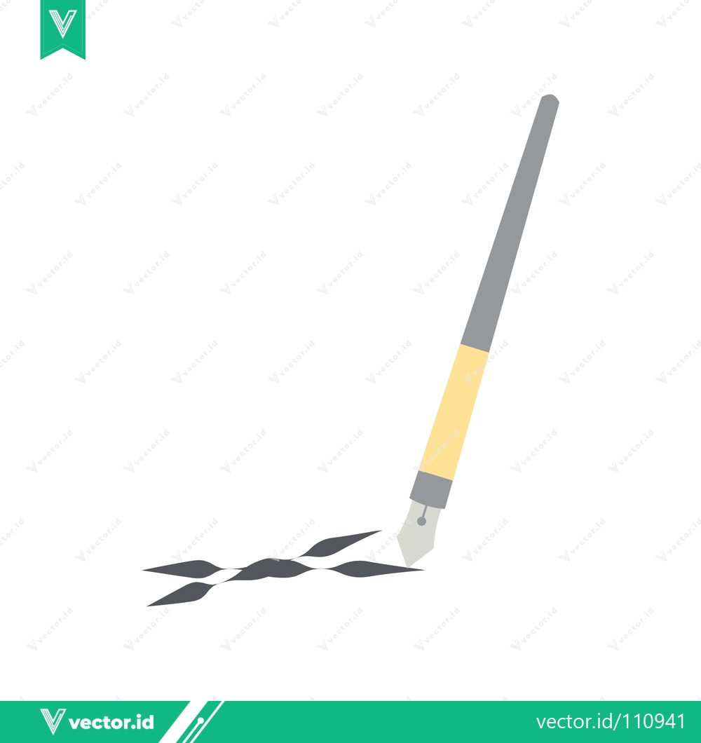 Premium Vector of Illustration of a Fountain Pen Drawing Lines on a White Background