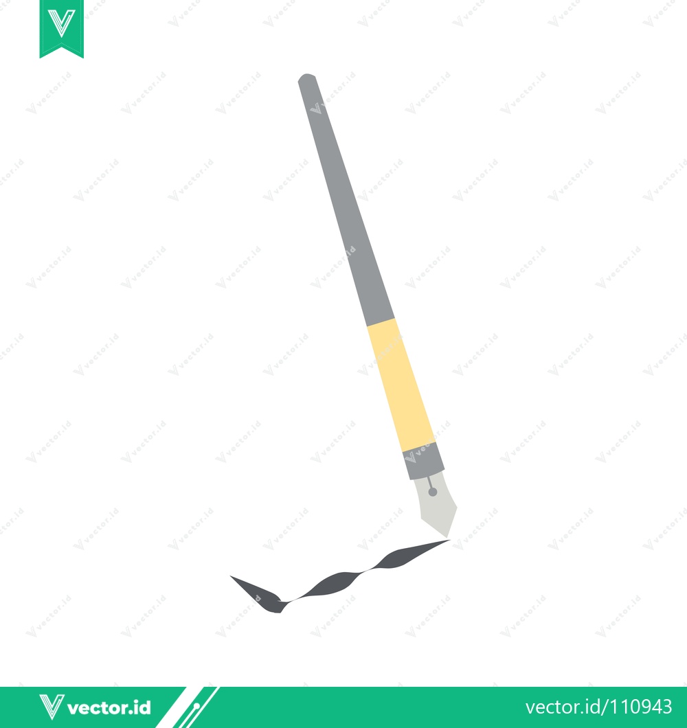 Premium Vector dari Illustration of a Fountain Pen Drawing a Wavy Line