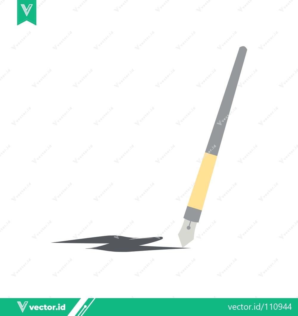 Premium Vector of Elegant Fountain Pen Creating a Shadow on a White Background