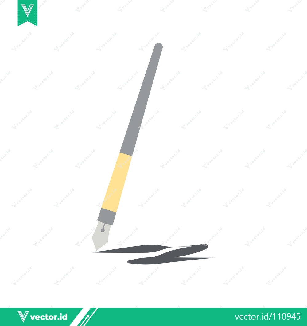 Premium Vector dari Elegant Fountain Pen Drawing a Smooth Line on White Background