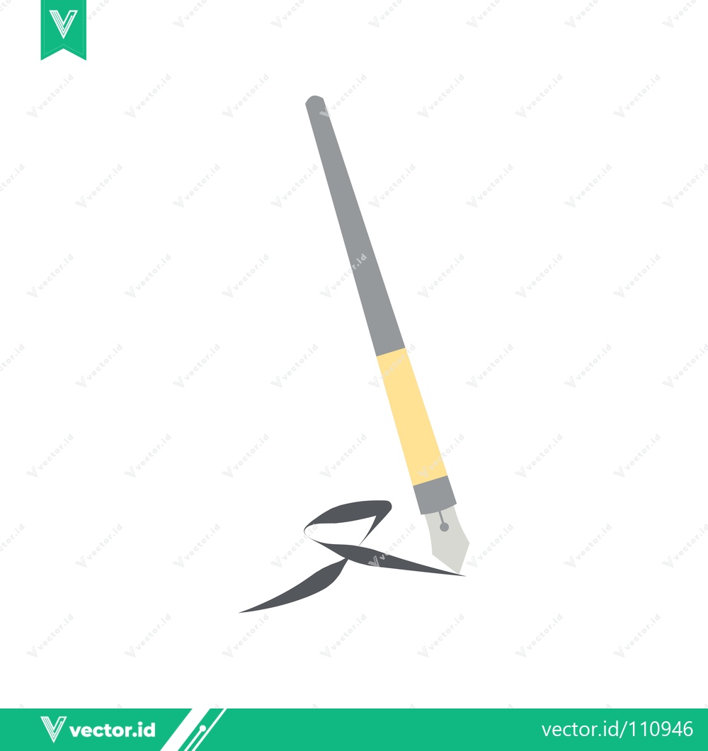 Premium Vector dari Elegant Fountain Pen Creating Artistic Strokes on White Background