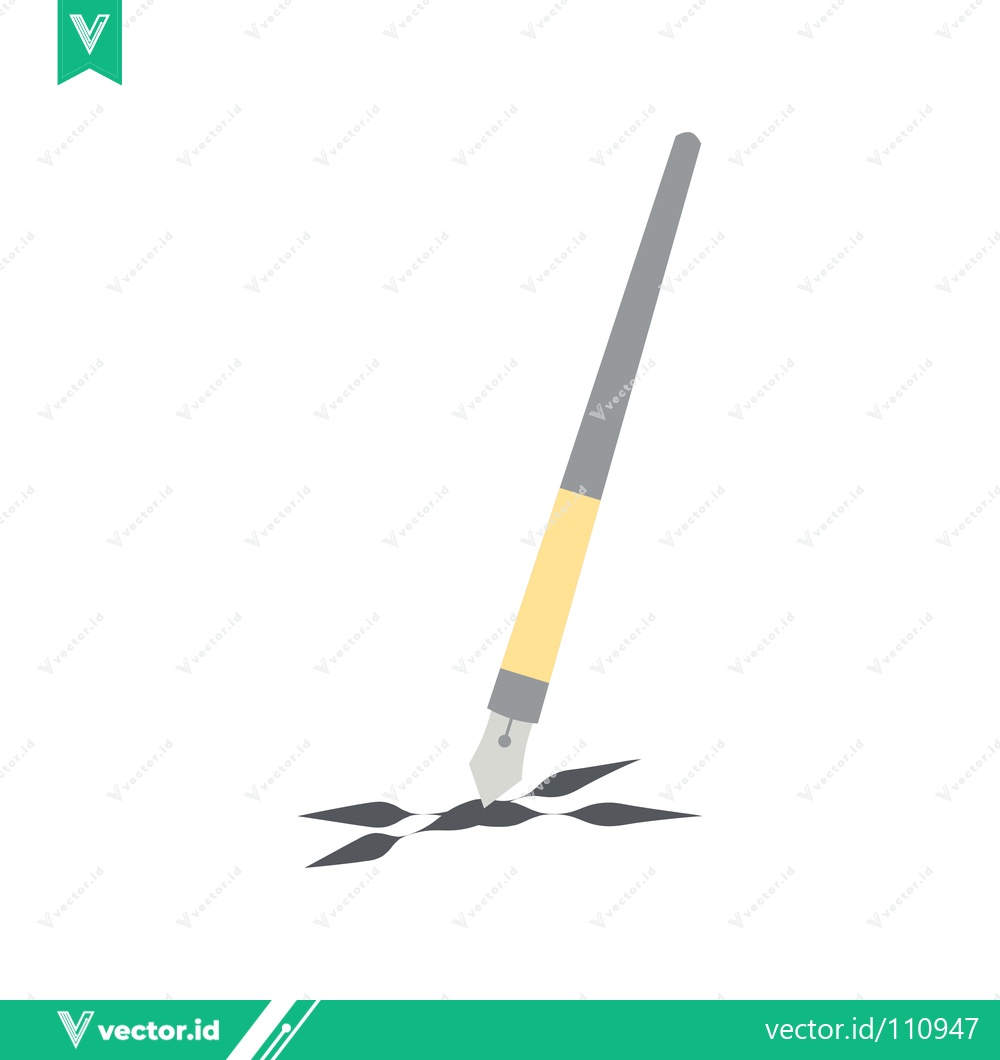 Premium Vector of Calligraphy Pen Drawing Abstract Shapes on White Background