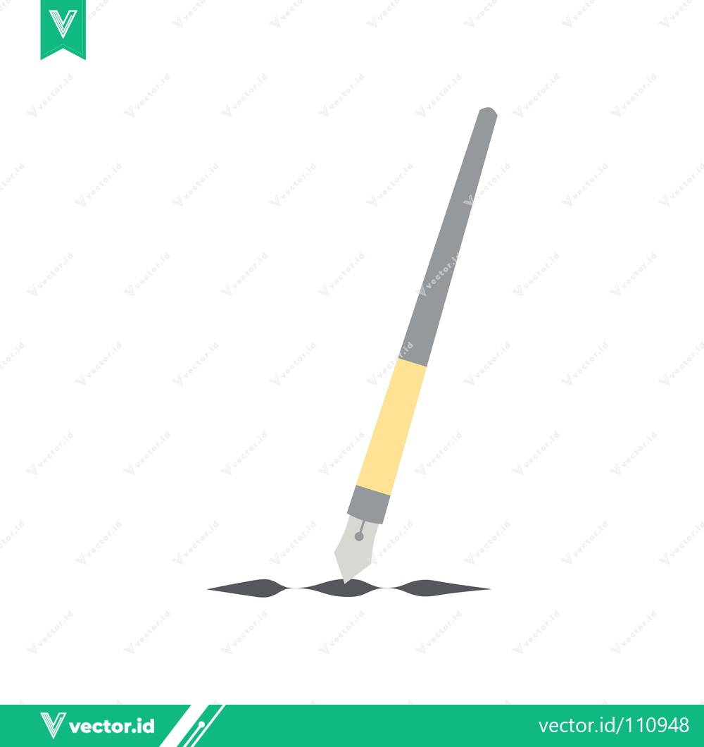 Premium Vector of Minimalist Illustration of a Calligraphy Pen Drawing Lines