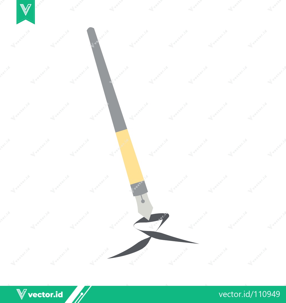 Premium Vector of Calligraphy Pen Drawing Abstract Lines on White Background