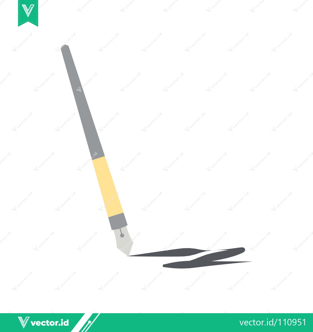 Premium Vector dari A minimalist illustration of a calligraphy pen drawing a dark line on a white background