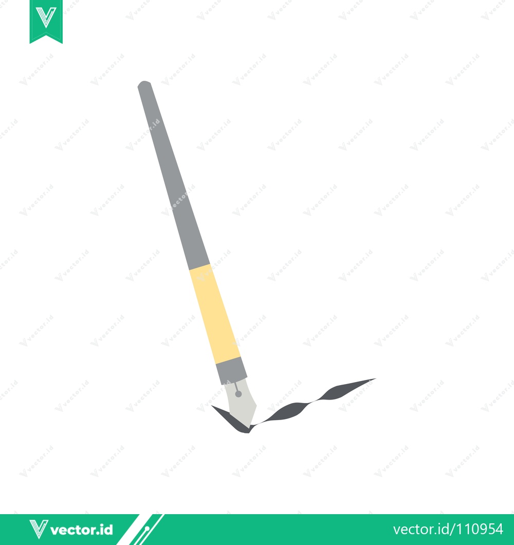 Premium Vector of Elegant Fountain Pen Drawing a Wavy Line on White Background