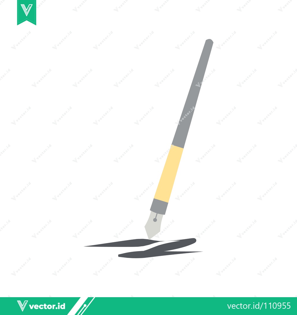 Premium Vector of Minimalist Illustration of a Paintbrush Drawing a Line