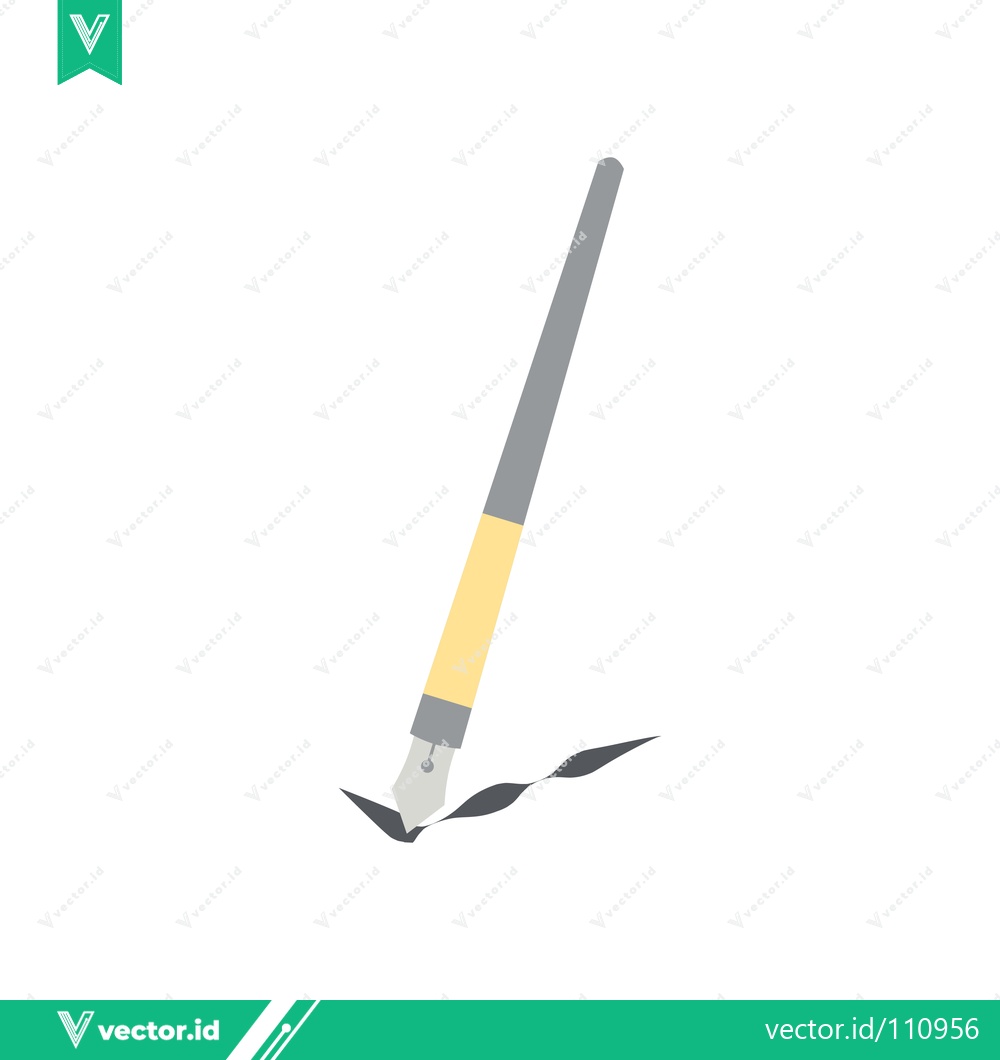 Premium Vector of Elegant Fountain Pen Writing with Black Ink on White Background