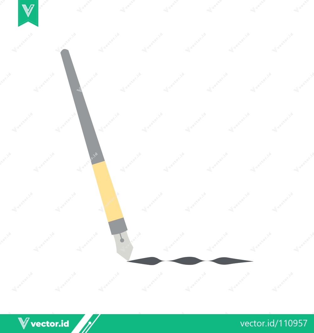 Premium Vector dari Elegant Fountain Pen Creating Artistic Ink Strokes on White Background