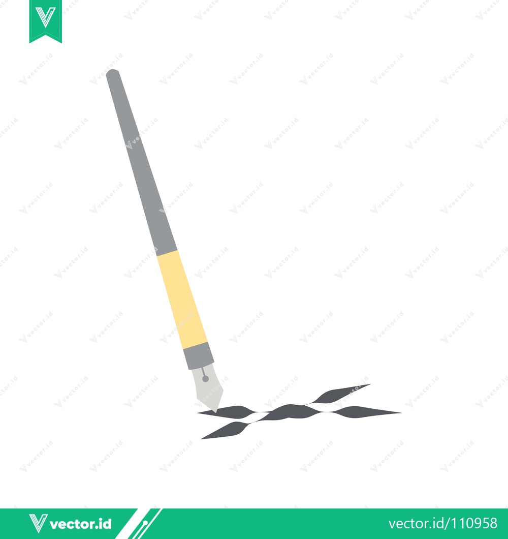 Premium Vector of A paintbrush creating abstract shapes on a white background