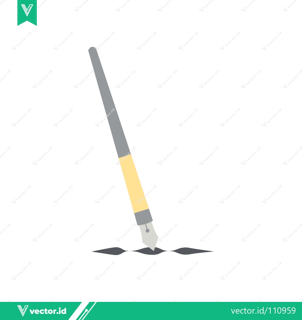 Premium Vector of Elegant Fountain Pen Drawing a Decorative Line on White Background