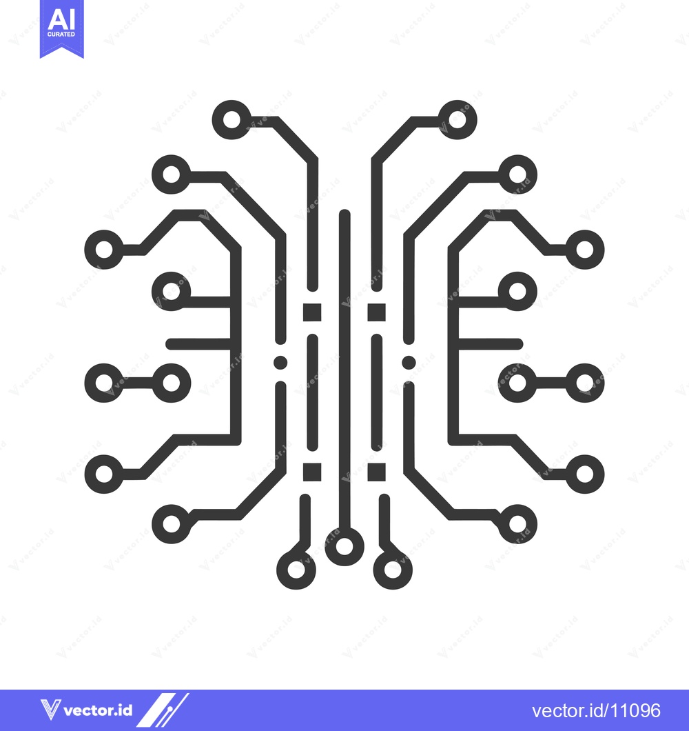 Premium Vector of Abstract Circuit Board with Circular Connectors