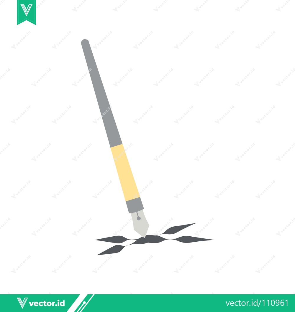 Premium Vector of Minimalist Illustration of a Paintbrush Creating Geometric Shapes