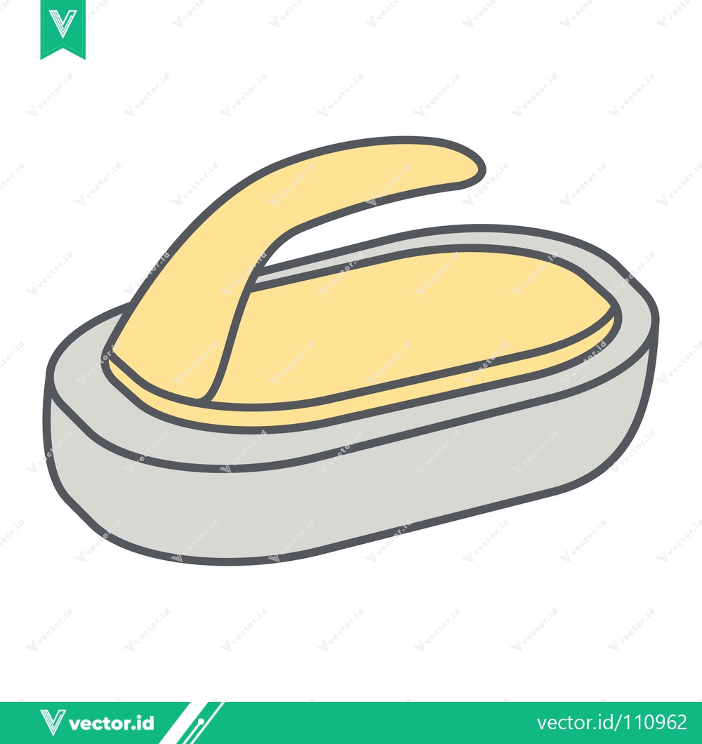 Premium Vector dari Stylized Illustration of a Yellow and Gray Scrub Brush