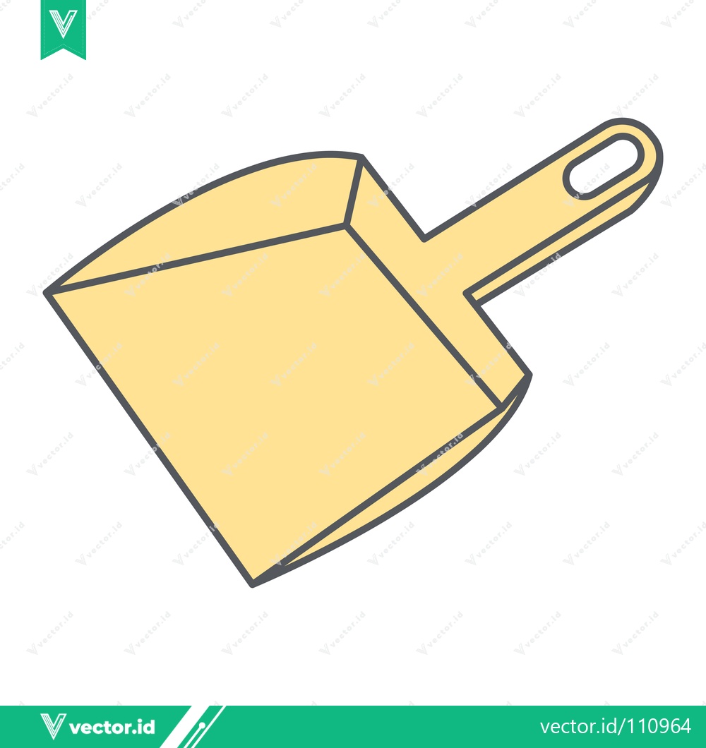 Premium Vector of Simple Yellow Dustpan Illustration Isolated on White Background