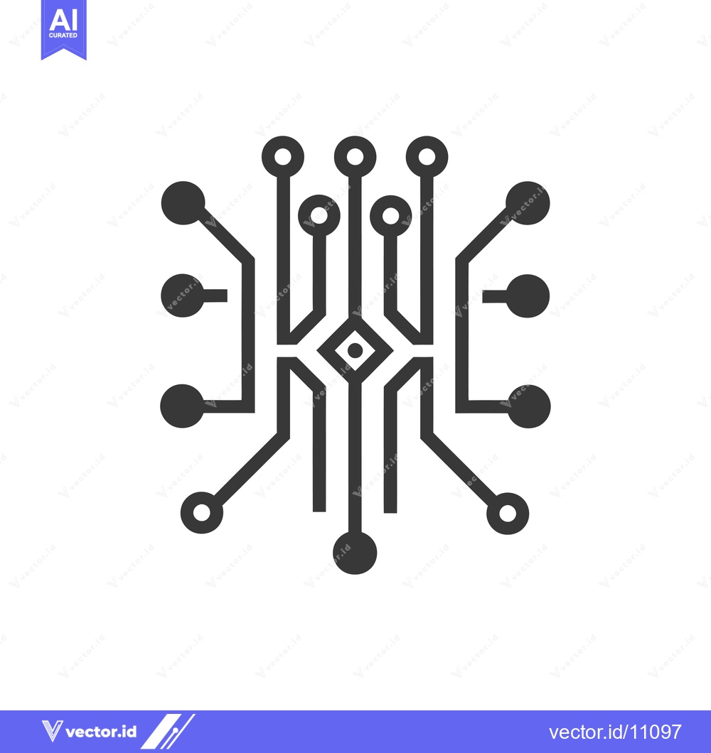 Premium Vector dari Abstract Circuit Board with Circular Connectors