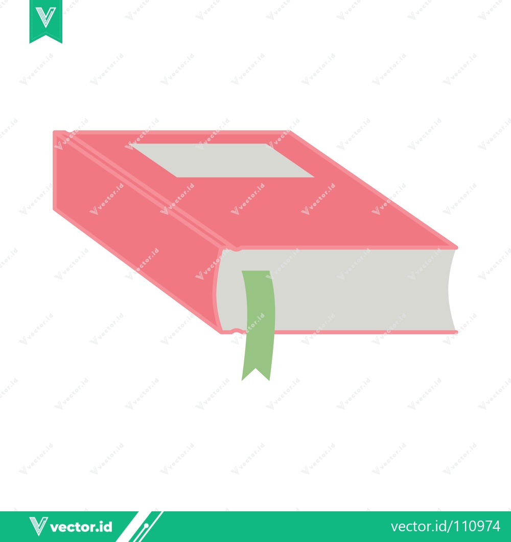 Premium Vector dari Red Book with Green Bookmark