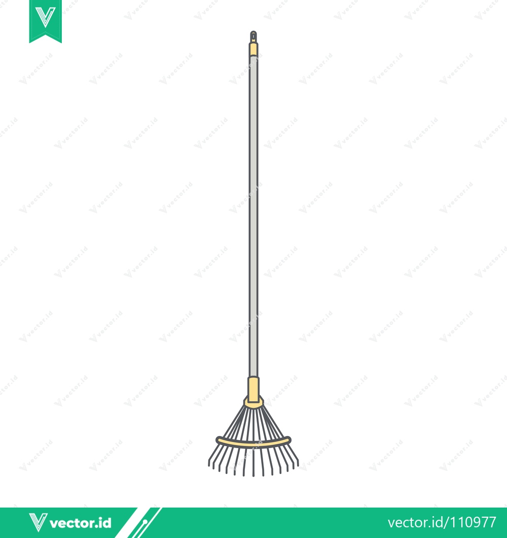 Premium Vector dari Illustration of a Garden Leaf Rake Tool
