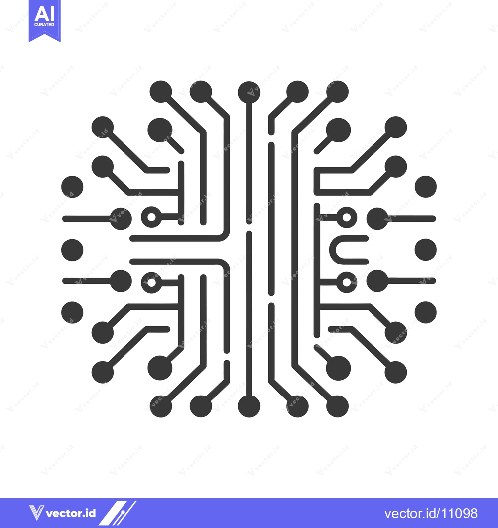 Premium Vector of Abstract Circuit Board with Circular Connectors