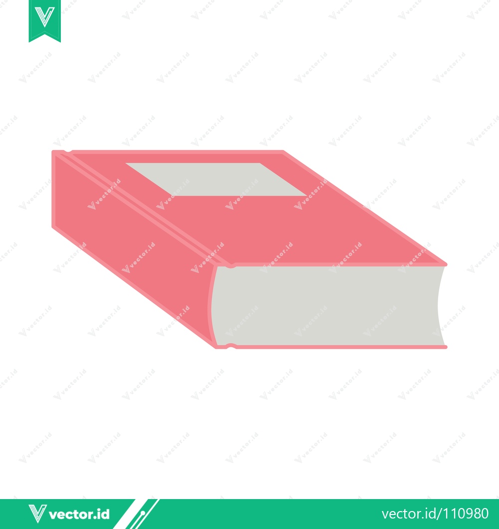 Premium Vector dari A Simple Red Book Lying Flat on a White Background