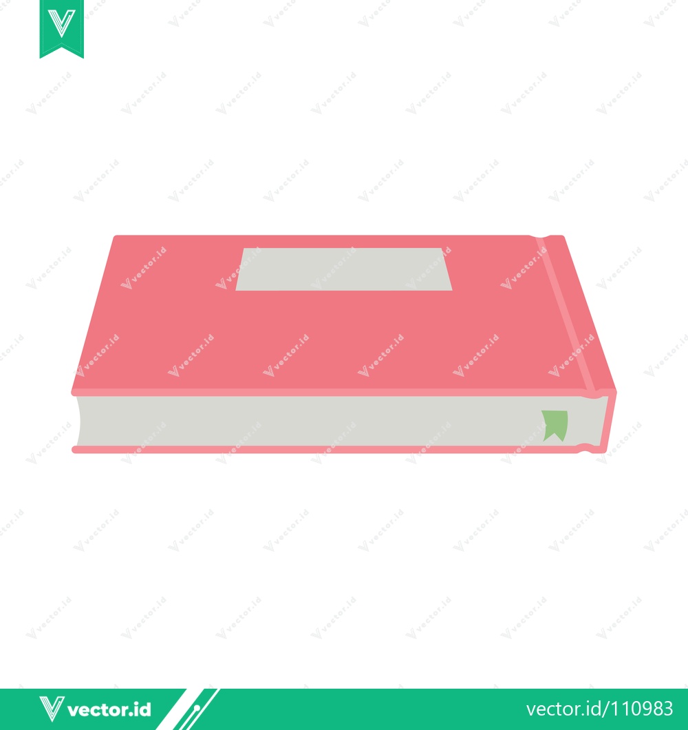 Premium Vector dari A simple illustration of a closed pink book with a blank label on the cover isolated on a white background