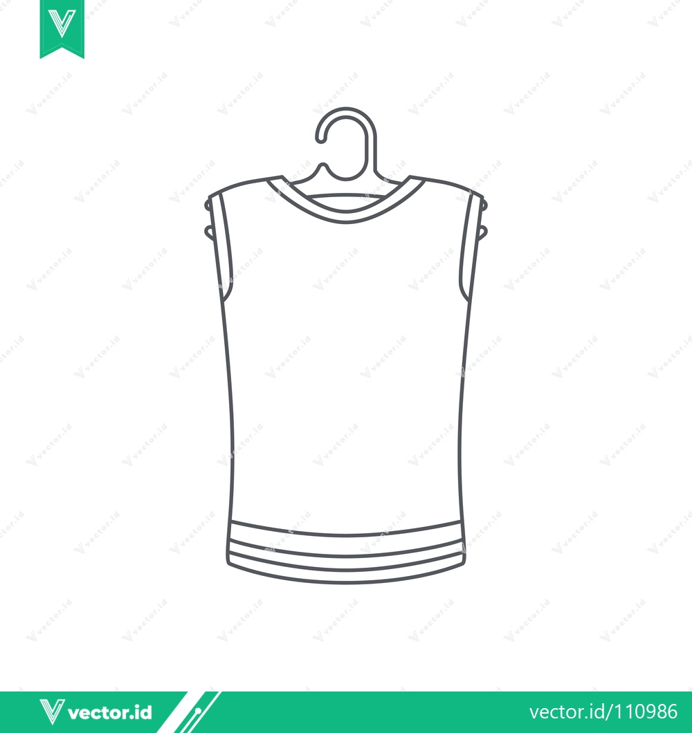 Premium Vector dari Sleeveless Top on Hanger Line Art Icon
