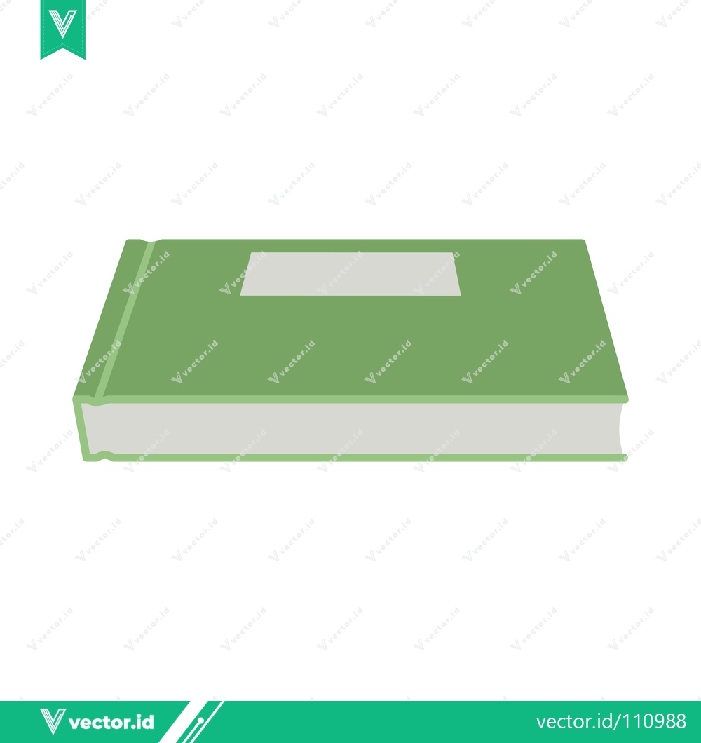 Premium Vector dari Green Hardcover Book with Blank Label on Cover