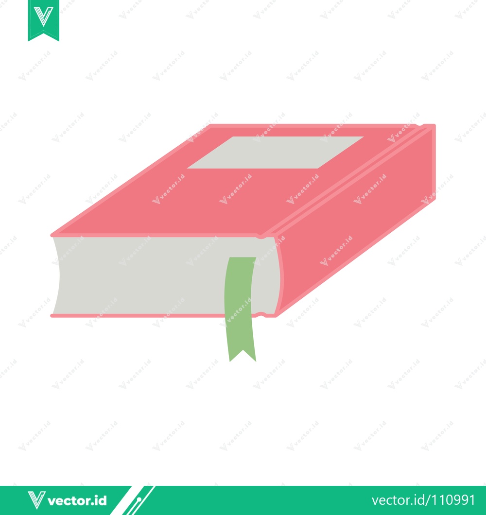 Premium Vector dari Closed Book with Bookmark and Label