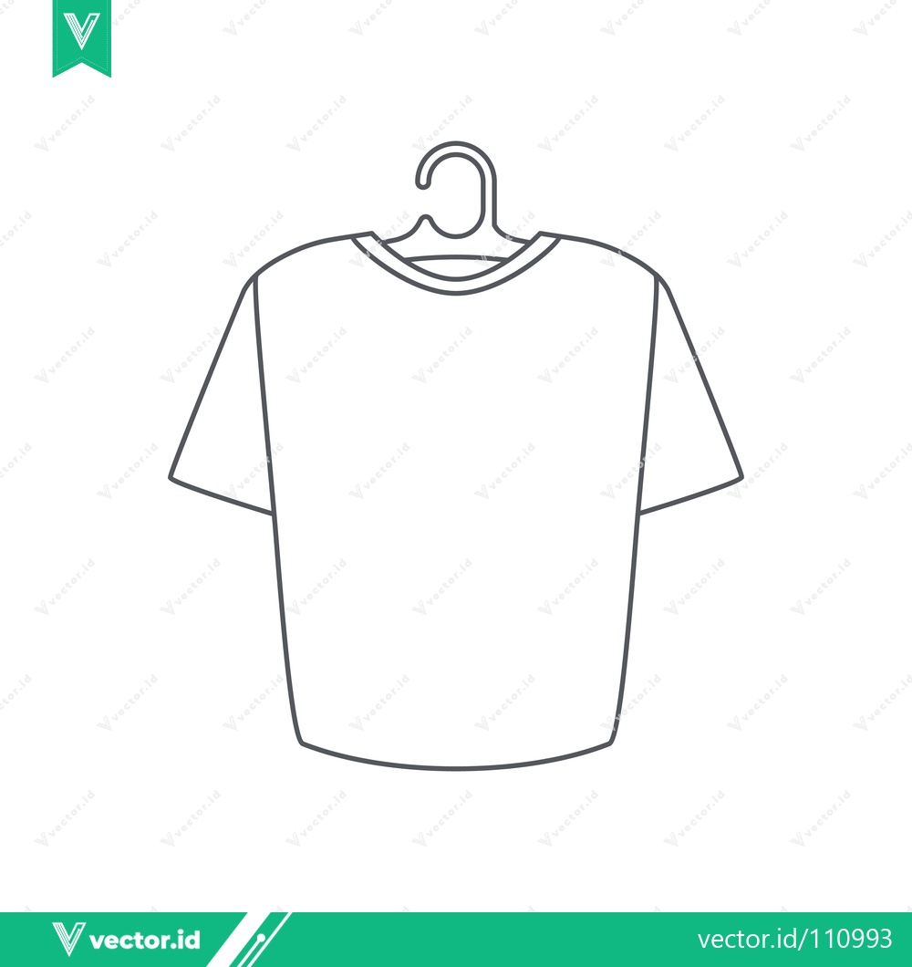 Premium Vector dari Minimalist Line Art of a T-Shirt on a Hanger