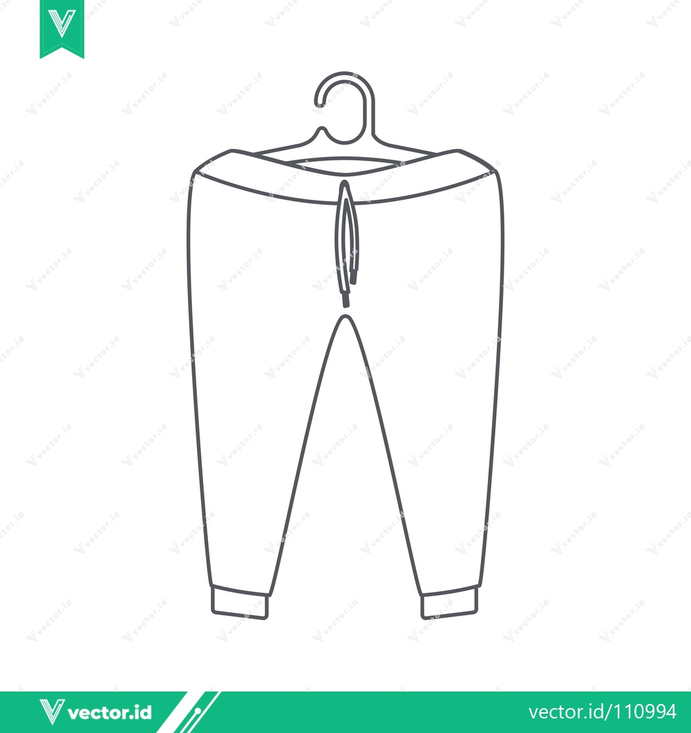 Premium Vector dari Line Drawing of a Pair of Pants Hanging on a Hanger