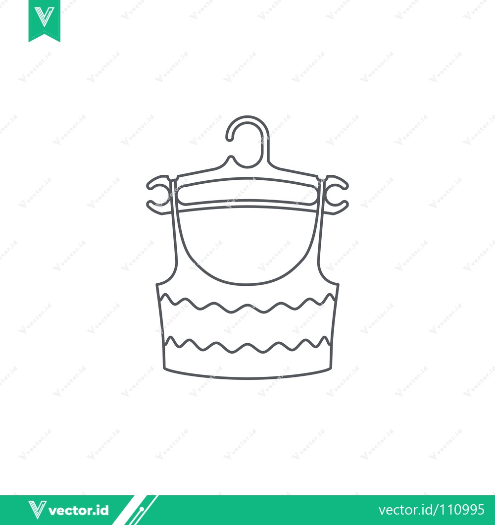 Premium Vector dari Minimalist Line Art Illustration of a Crop Top on a Hanger