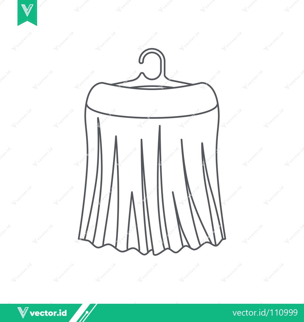 Premium Vector dari Simple Line Drawing of a Skirt on a Hanger