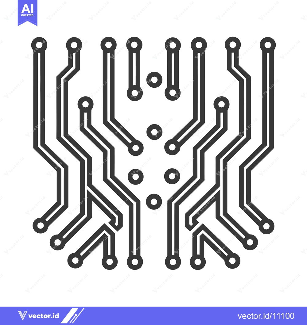 Premium Vector dari Abstract Circuit Board with Interconnected Paths