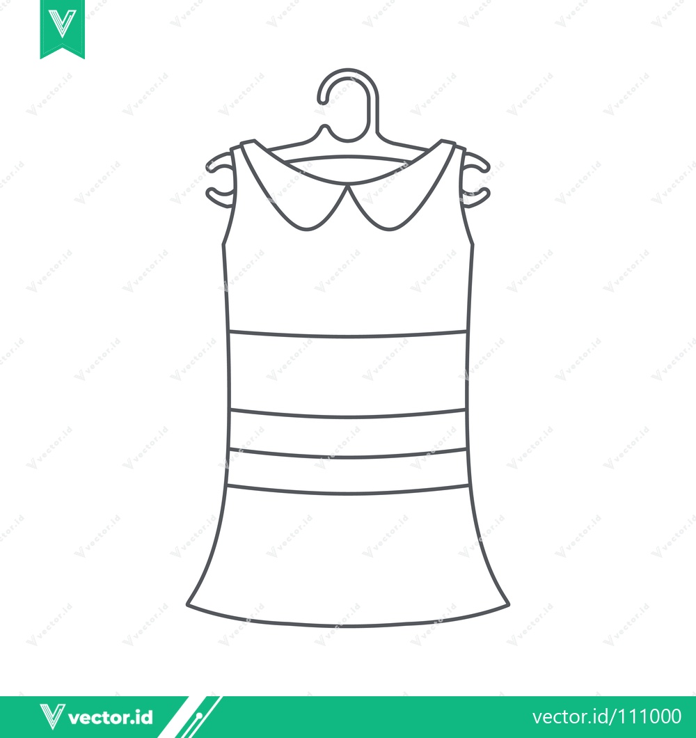 Premium Vector dari Simple Line Drawing of a Sleeveless Dress on a Hanger