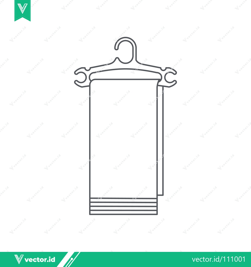 Premium Vector of Minimalist Line Art of a Towel on a Hanger