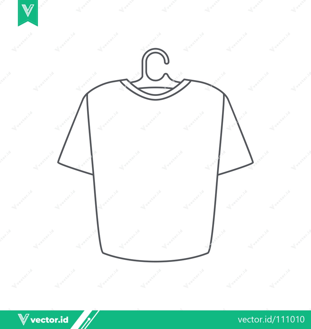 Premium Vector dari Simple Line Drawing of a T-Shirt on a Hanger
