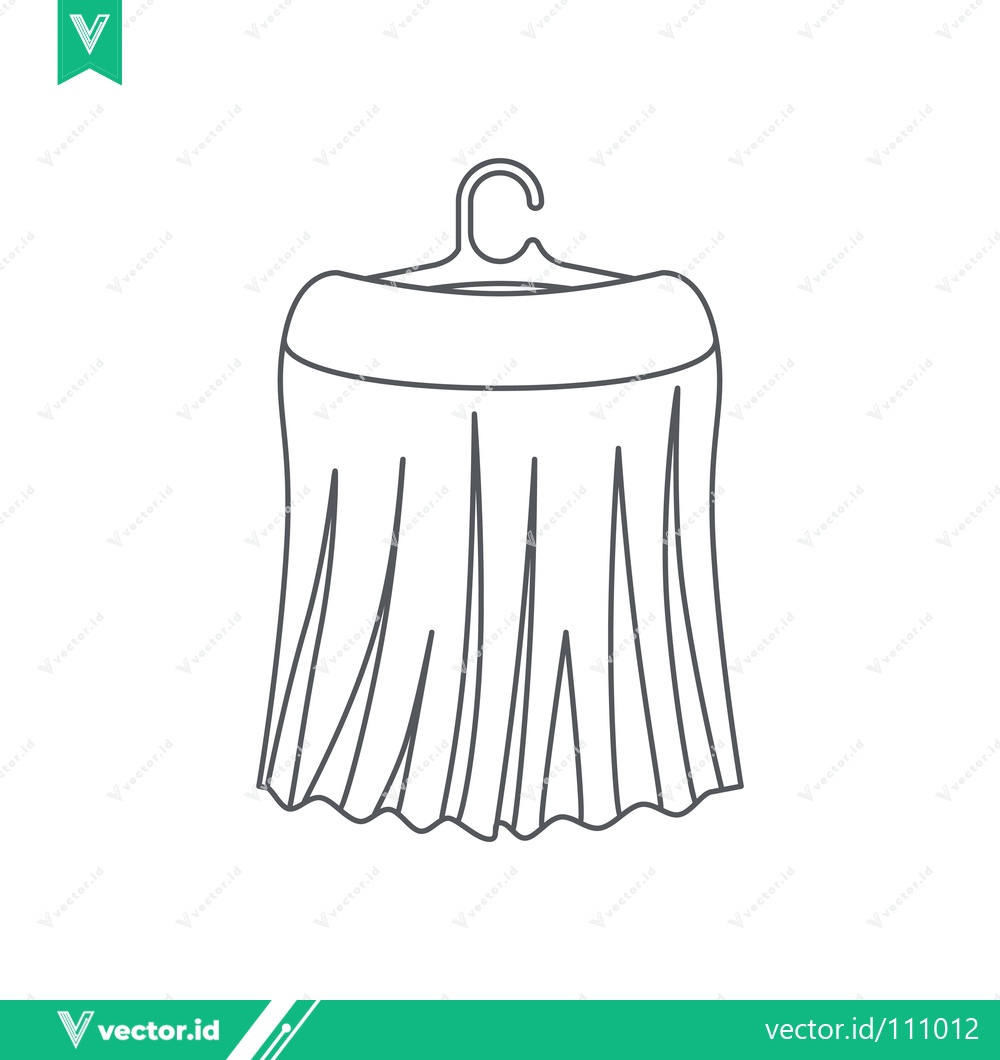 Premium Vector of Simple Line Drawing of a Skirt on a Hanger