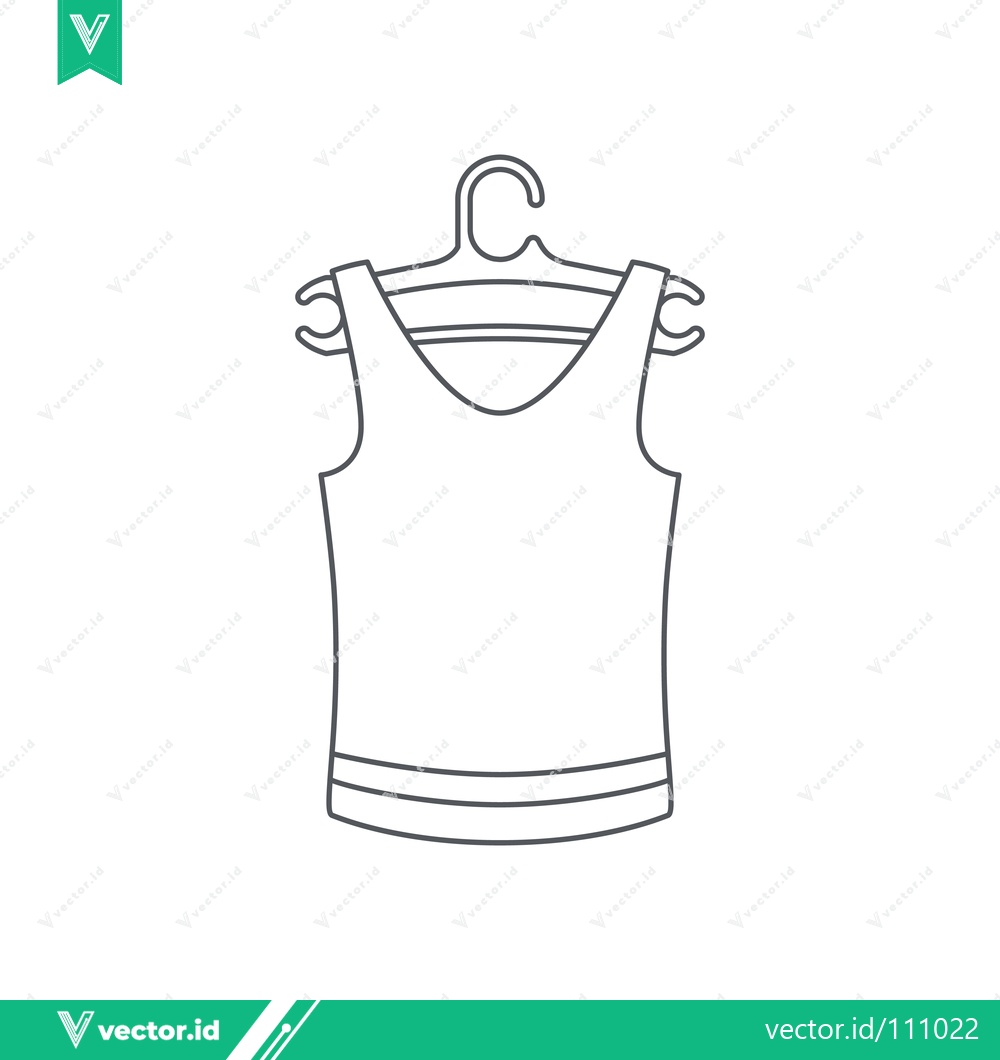 Premium Vector dari Simple Line Art Illustration of a Tank Top on a Hanger