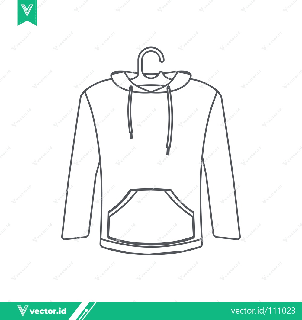 Premium Vector of Simple Line Drawing of a Hoodie on a Hanger