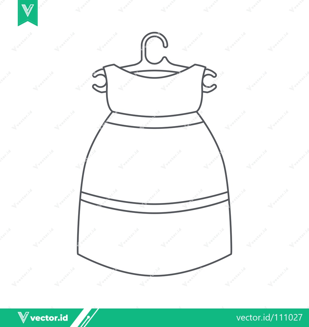 Premium Vector dari Simple Line Art Illustration of a Dress on a Hanger