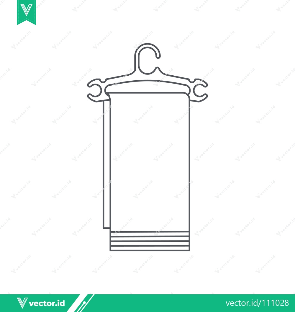 Premium Vector dari Minimalist Line Art of a Towel Hanging on a Hanger