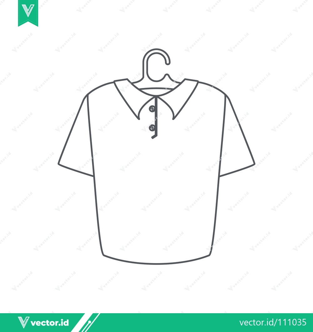 Premium Vector dari Minimalist Line Art of a Polo Shirt on a Hanger